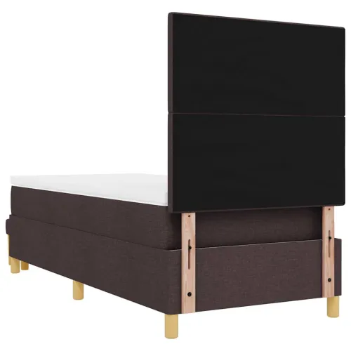 Box spring krevet Tamno smeđa 190 x 90 cm tkanina - Tamno smeđa 90 x 190 cm Prošiveno gumbima Cijena