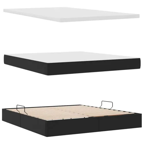 Krevet s od storage s uzglavljem Crna 160 x 200 cm Baršun - Crna 160 x 200 cm Gumbi Cijena