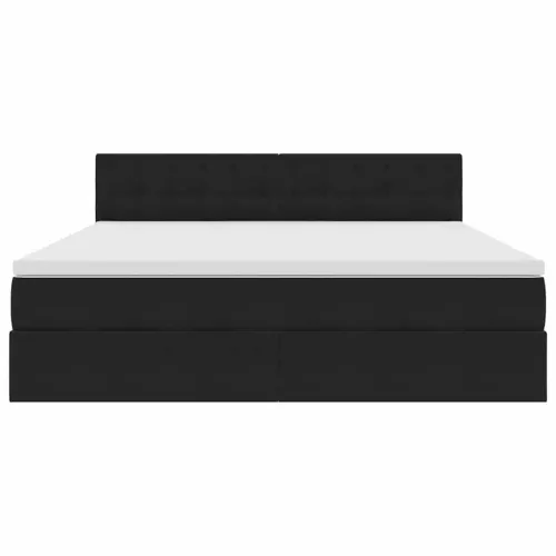 Krevet s od storage s uzglavljem Crna 160 x 200 cm Baršun - Crna 160 x 200 cm Gumbi Cijena