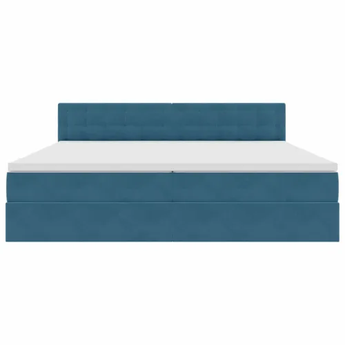 Krevet s od storage Tamno plava 200 x 200 cm Baršun - Tamno plava 200 x 200 cm Gumbi Cijena