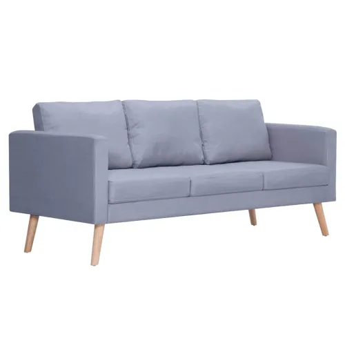 Sofa Trosjed od Tkanine Svijetlo Sivi  - Svjetlosiva 1 Trosjedi Svjetlosiva Cijena