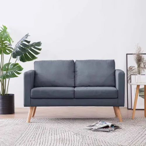 Sofa Dvosjed od Tkanine Tamno Siva  - Tamno siva Dvosjedi Tamno siva Dvosjedi Cijena