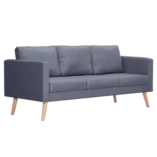 Trosjed Sofa od Tkanine Tamno Sivi  - Tamno siva Trosjedi Tamno siva Trosjedi Cijena