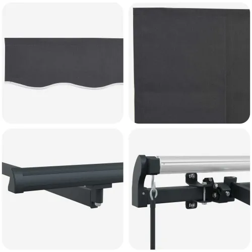 Povlačiva tenda Antracit 250 x 200 cm tkanina - Antracit (antracitni okvir) 2,5 x 2 m Ručna Cijena