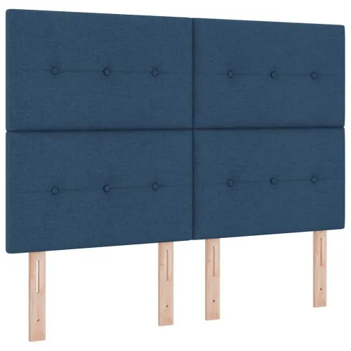Box spring krevet s uzglavljem Plava 160 x 200 cm tkanina - Plava 160 x 200 cm Prošiveno gumbima Cijena