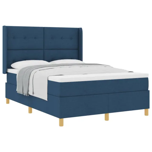 Box spring krevet s uzglavljem Plava 160 x 200 cm tkanina - Plava 160 x 200 cm Prošiveno gumbima Cijena