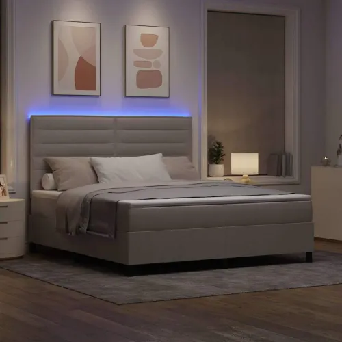 Box spring krevet Sivo-smeđa 180 x 200 cm tkanina - Sivo-smeđa 180 x 200 cm Dizajn linija Cijena