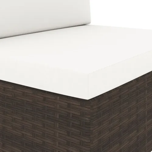Modularni trosjed od poliratana smeđi - Smeđa 1 Kutna sofa (lijevi naslon za ruku) + kutna sofa (desni naslon za ruku) + srednja Cijena
