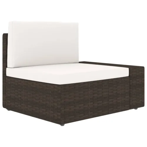 Modularni trosjed od poliratana smeđi - Smeđa 1 Kutna sofa (lijevi naslon za ruku) + kutna sofa (desni naslon za ruku) + srednja Cijena
