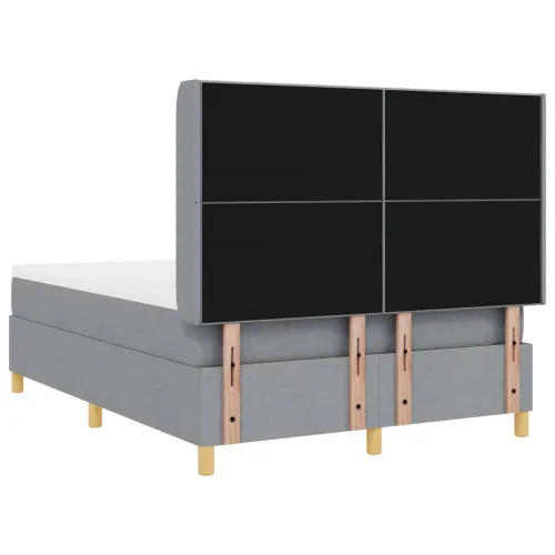 Box spring krevet Svijetlo siva 160 x 200 cm tkanina - Svjetlosiva 160 x 200 cm Prošiveno gumbima Cijena