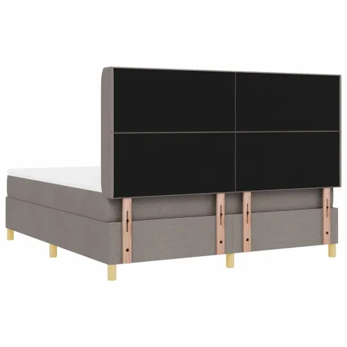 Box spring krevet Sivo-smeđa 180 x 200 cm tkanina - Sivo-smeđa 180 x 200 cm Prošiveno gumbima Cijena