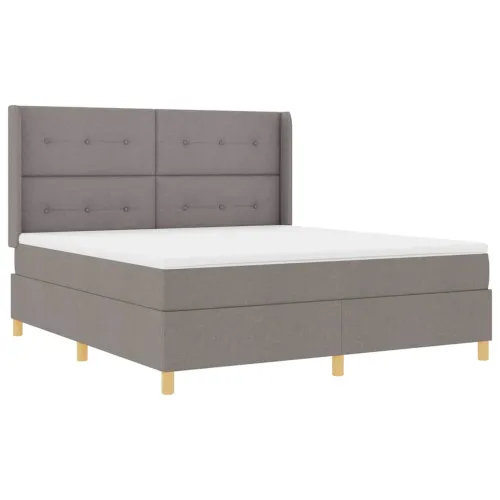 Box spring krevet Sivo-smeđa 180 x 200 cm tkanina - Sivo-smeđa 180 x 200 cm Prošiveno gumbima Cijena