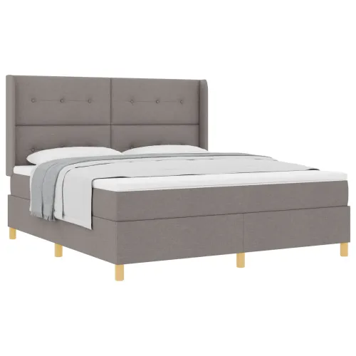 Box spring krevet Sivo-smeđa 180 x 200 cm tkanina - Sivo-smeđa 180 x 200 cm Prošiveno gumbima Cijena