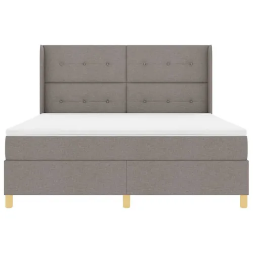 Box spring krevet Sivo-smeđa 180 x 200 cm tkanina - Sivo-smeđa 180 x 200 cm Prošiveno gumbima Cijena