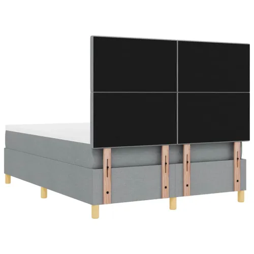 Box spring krevet Svijetlo siva 160 x 200 cm tkanina - Svjetlosiva 160 x 200 cm Prošiveno gumbima Cijena