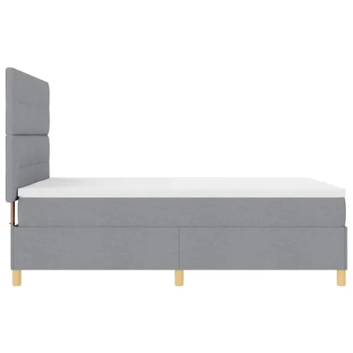 Box spring krevet Svijetlo siva 160 x 200 cm tkanina - Svjetlosiva 160 x 200 cm Prošiveno gumbima Cijena