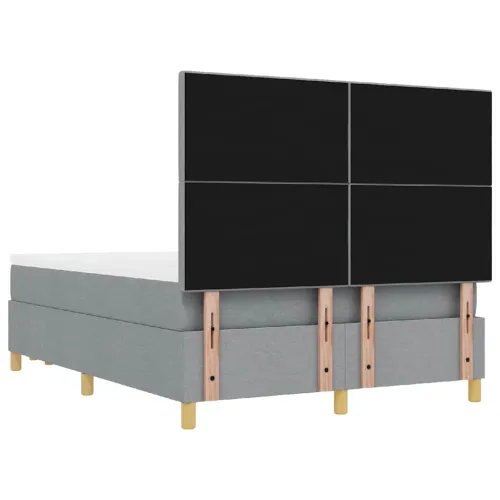 Box spring krevet Svjetlosiva 200 x 160 cm tkanina - Svjetlosiva 160 x 200 cm Prošiveno gumbima Cijena