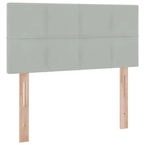 Krevet s od storage Svijetlo siva 90 x 200 cm Baršun - Svjetlosiva 90 x 200 cm Blok sa kvadratićima Cijena