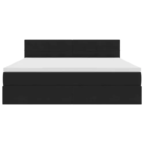 Krevet s od storage s uzglavljem Crna 160 x 200 cm Baršun - Crna 160 x 200 cm Blok sa kvadratićima Cijena