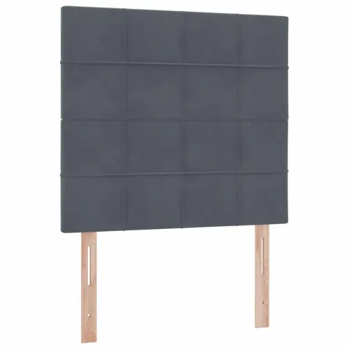 Krevet s madracem i skladištem Tamno siva 90 x 190 cm Baršun - Tamnosiva 90 x 190 cm Blok sa kvadratićima Cijena