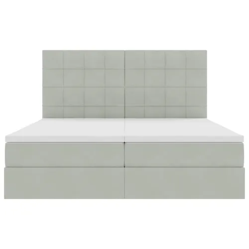 Krevet s od storage Svijetlo siva 180 x 200 cm Baršun - Svjetlosiva 180 x 200 cm Blok sa kvadratićima Cijena