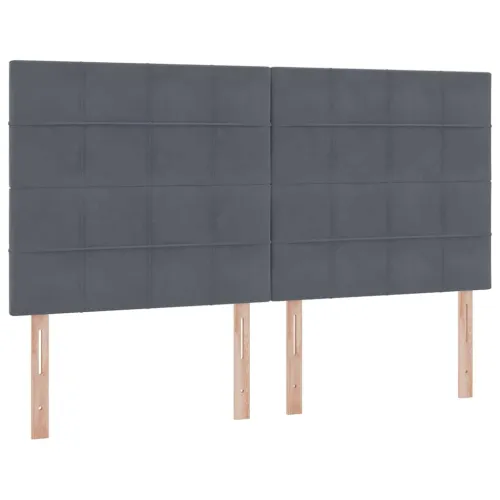 Krevet s od storage s uzglavljem Tamno siva 180 x 200 cm Baršun - Tamno siva 180 x 200 cm Blok sa kvadratićima Cijena