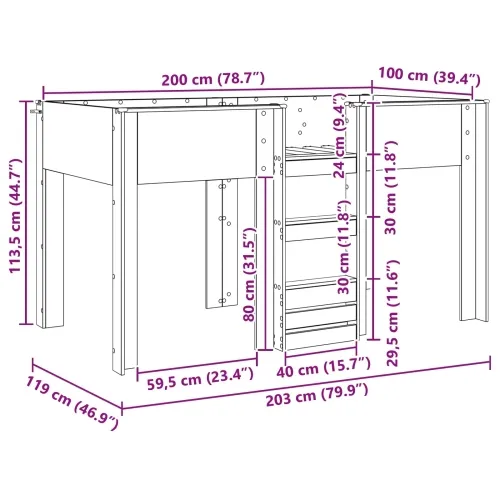 Krevet na kat za djecu Betonski sivi 100 x 200 cm - Beton siva 100 x 200 cm Cijena
