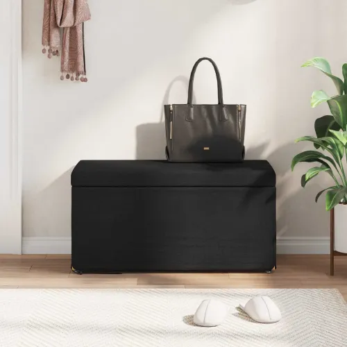 Stolica Crna 81 x 41 x 40 cm Tkanina i konstruirano drvo - Crna 80 cm Tkanina Cijena