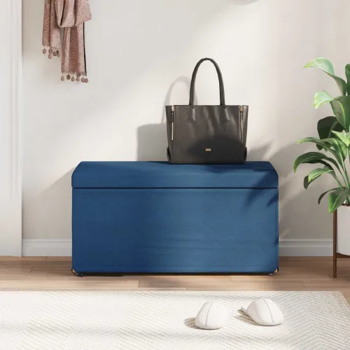 Stolica Plava 81 x 41 x 40 cm Tkanina i konstruirano drvo - Plava 80 cm Tkanina Cijena