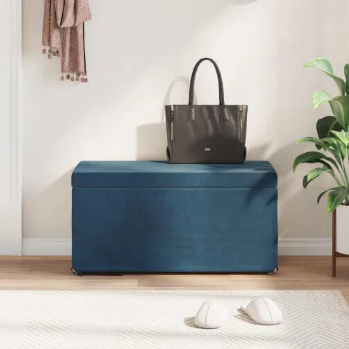 Stolica Plava 81 x 41 x 40 cm Svileni i Fino Radeći Drvo - Plava 80 cm Baršun Cijena