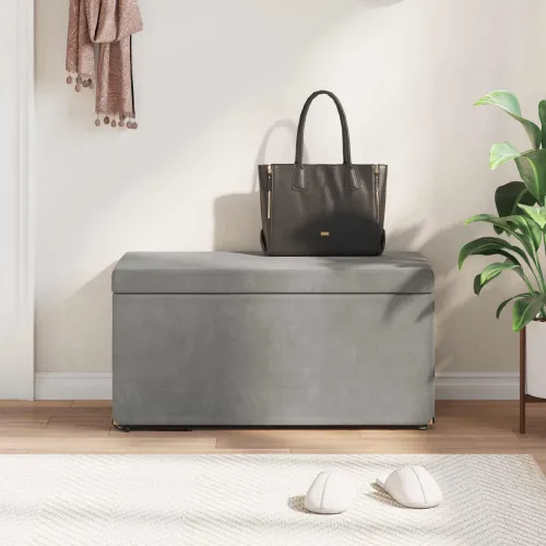 Stolica Svijetlo siva 81 x 41 x 40 cm - Svjetlosiva 80 cm Baršun Cijena
