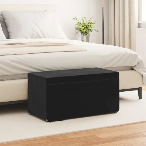Stolica Crna 81 x 41 x 40 cm Svileni i Fino Radeći Drvo - Crna 80 cm Baršun Cijena