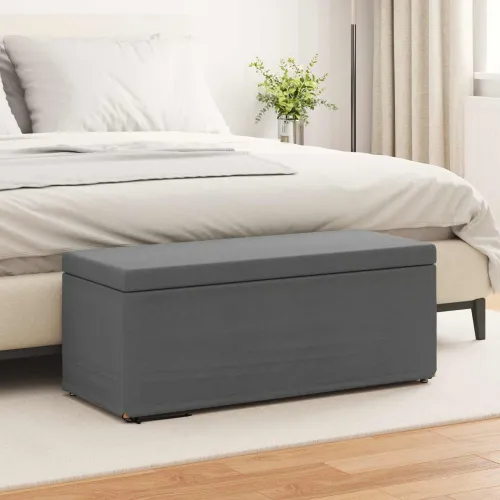 Stolica Tamno siva 101 x 41 x 40 cm Tkanina i konstruirano drvo - Tamnosiva 100 cm Tkanina Cijena