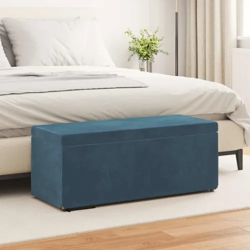 Stolica Plava 101 x 41 x 40 cm Svileni i Fino Radeći Drvo - Plava 100 cm Baršun Cijena
