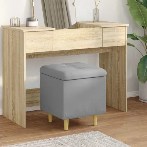 Otoman s pohranom Svijetlo siva 40 x 40 x 45 cm tkanina - Svjetlosiva 40 cm Tkanina Cijena