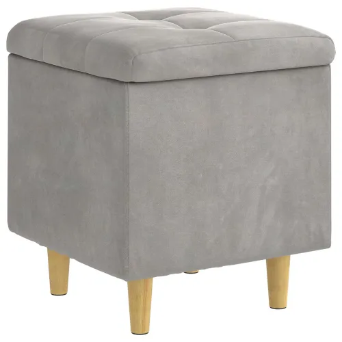 Otoman s pohranom Svijetlo siva 40 x 40 x 45 cm Baršun - Svjetlosiva 40 cm Baršun Cijena