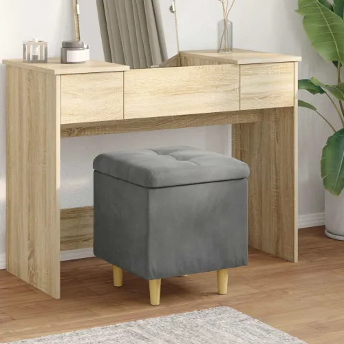 Otoman s pohranom Tamno siva 40 x 40 x 45 cm Baršun - Tamno siva 40 cm Baršun Cijena
