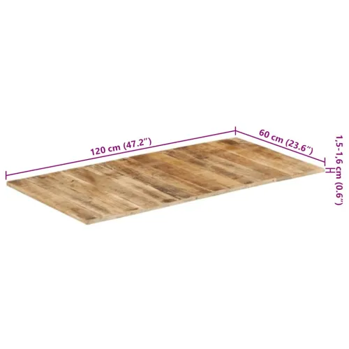 Stolna ploča od masivnog drva manga 15 - 16 mm 120 x 60 cm - 120 x 60 cm 15-16 mm 1 masivno drvo manga Cijena