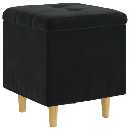 Otoman s pohranom Crna 40 x 40 x 45 cm Baršun - Crna 40 cm Baršun Cijena