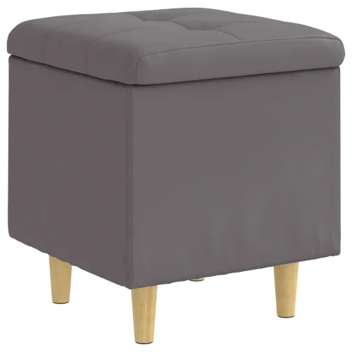Otoman s pohranom Sivi 40 x 40 x 45 cm Umjetna koža - Sivi 40 cm Umjetna koža Cijena