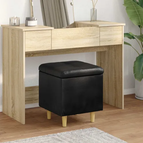 Otoman s pohranom Crna 40 x 40 x 45 cm Umjetna koža - Crna 40 cm Umjetna koža Cijena