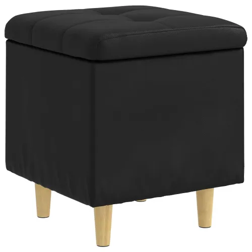 Otoman s pohranom Crna 40 x 40 x 45 cm Umjetna koža - Crna 40 cm Umjetna koža Cijena