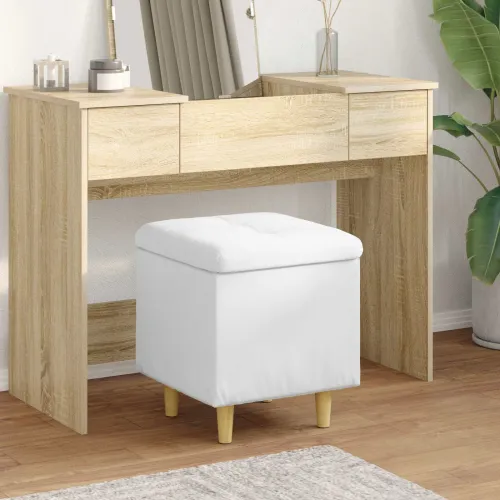 Otoman s pohranom Bijeli 40 x 40 x 45 cm Umjetna koža - Bijeli 40 cm Umjetna koža Cijena