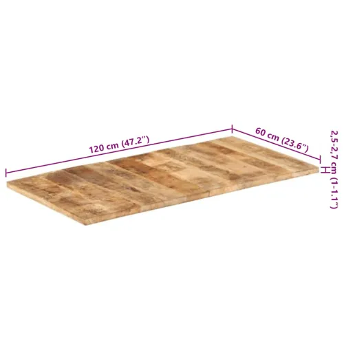 Stolna ploča od masivnog drva manga 25 - 27 mm 120 x 60 cm - 120 x 60 cm 25-27 mm 1 masivno drvo manga Cijena