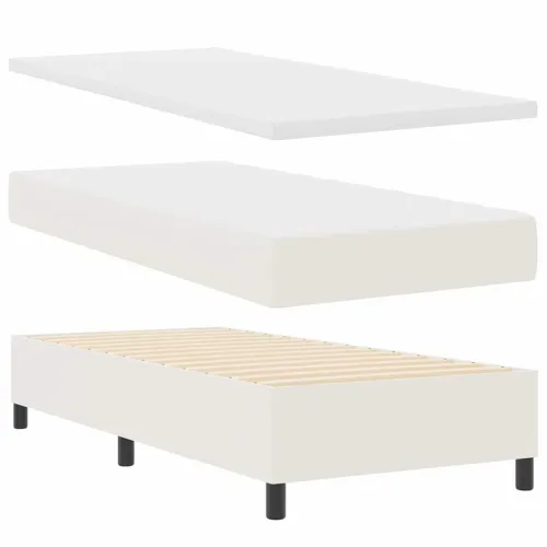 LED Box Spring Krevet s uzglavljem Krema i bijela 100 x 200 cm - Krema 100 x 200 cm Visoki uzglavlje Cijena