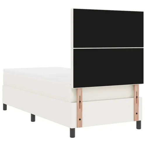 LED Box Spring Krevet s uzglavljem Krema i bijela 100 x 200 cm - Krema 100 x 200 cm Visoki uzglavlje Cijena