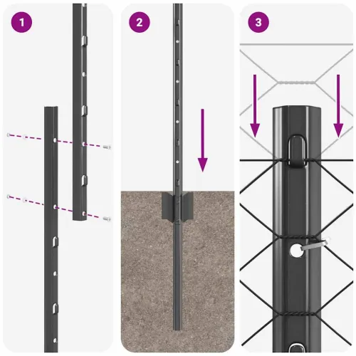 Heksagonalna ograda s stubom 100 x 1,4 m Čelik premazan PVC-om - Siva Ograda 100 x 1,4 m (mreža širine 3,6 cm) Cijena