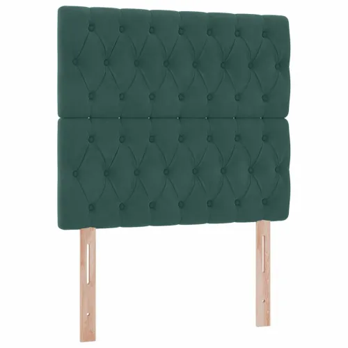 Krevet s madracem i skladištem Tamnozelena 100 x 200 cm Baršun - Tamnozelena 100 x 200 cm Dizajn s jastučićima Cijena