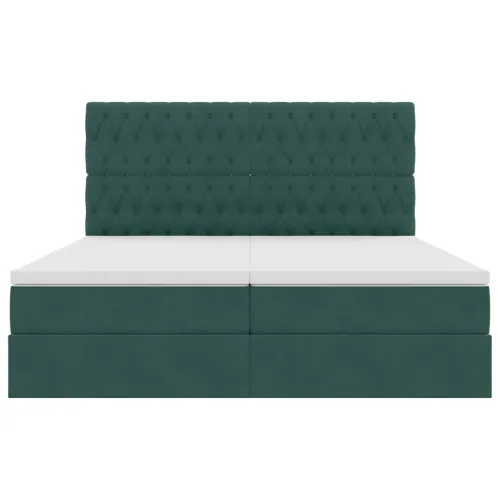 Krevet s od storage s pohranom Tamnozelena 200 x 200 cm Baršun - Tamnozelena 200 x 200 cm Dizajn s jastučićima Cijena