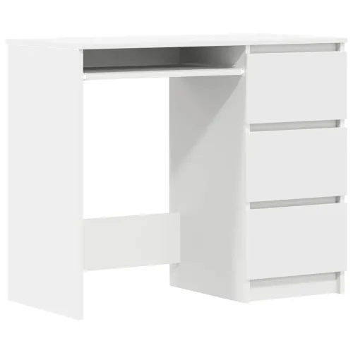 Radni stol bijeli 90 x 45 x 76 cm konstruirano drvo - Bijela Bijela Cijena